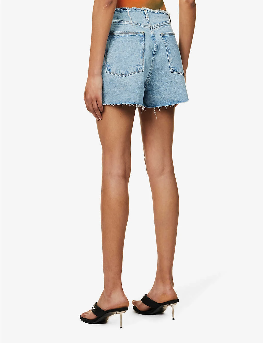 GOOD AMERICAN Good 90s Distressed Stretch-denim Shorts 4 GOOD AMERICAN Good 90s Distressed Stretch-denim Shorts - Image 4