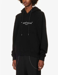 I Need Space Graphic-print Relaxed-fit Cotton-jersey Hoody 7 I Need Space Graphic-print Relaxed-fit Cotton-jersey Hoody -Selfridges Store R04167124 BLACK ALT02