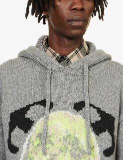 Moon Graphic-print Wool-blend Hoody 9 Moon Graphic-print Wool-blend Hoody -Selfridges Store R04167135 GREY ALT04
