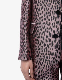 Zadig & Voltaire Vegy Leopard-print Jacquard Woven Blazer -Selfridges Store R04167412 ROSE ALT04