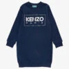 Kenzo Logo-print Long-sleeved Cotton-jersey Dress 4-12 Years