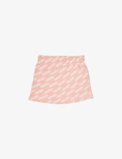 Kenzo Logo-print Elasticated-waist Cotton-jersey Skirt 4-12 Years -Selfridges Store R04167556 NUDE ALT02
