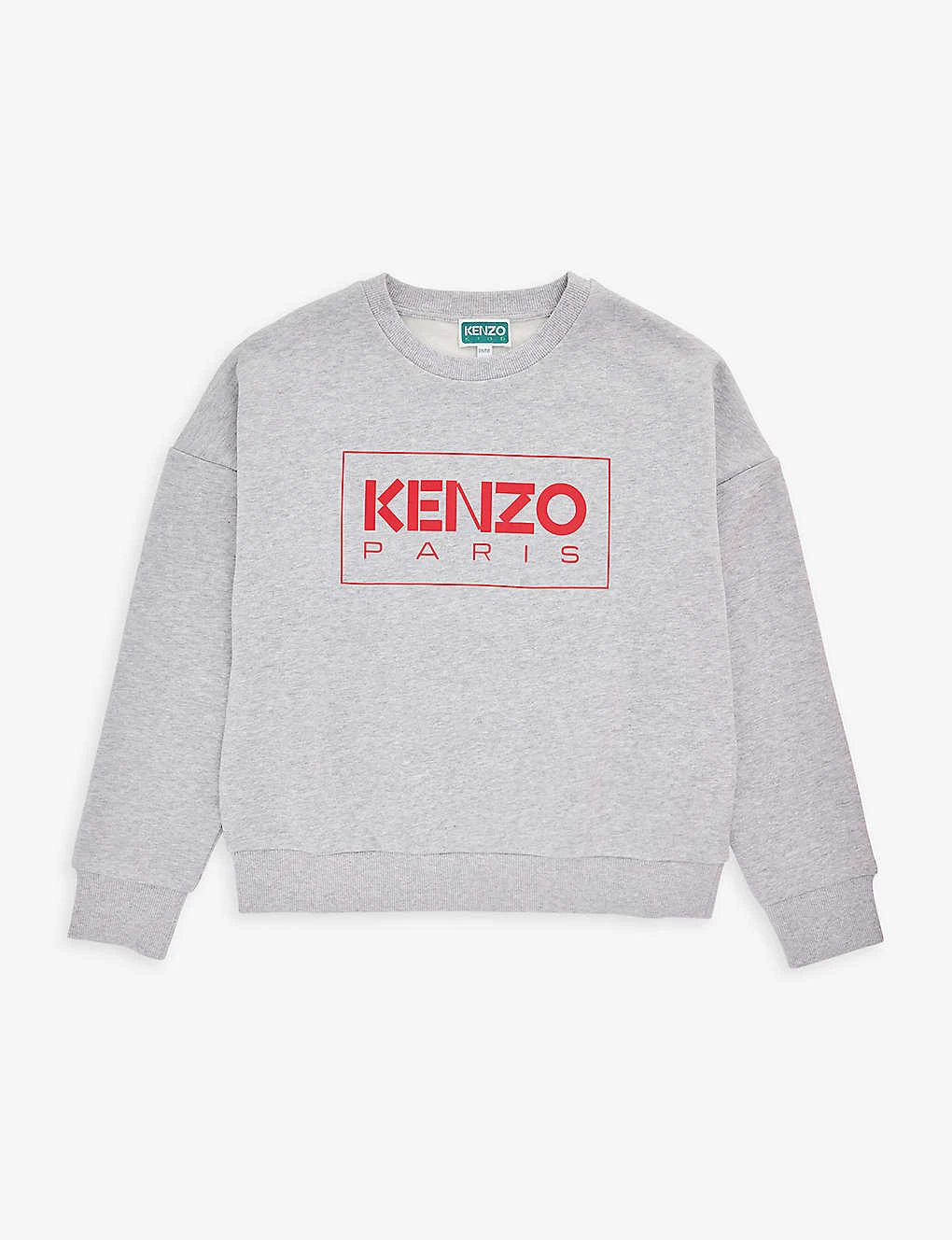 Kenzo Logo-print Melange Cotton-blend Sweatshirt 4-12 Years 1 Kenzo Logo-print Melange Cotton-blend Sweatshirt 4-12 Years