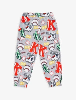 Kenzo Branded Graphic-print Tapered Cotton-jersey Jogging Bottoms 4-12 Years 5 Kenzo Branded Graphic-print Tapered Cotton-jersey Jogging Bottoms 4-12 Years -Selfridges Store R04167566 LIGHTCHINEGREY ALT02