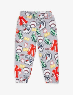 Kenzo Branded Graphic-print Tapered Cotton-jersey Jogging Bottoms 4-12 Years