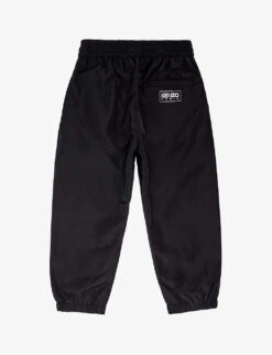 Kenzo Brand-print Elasticated-waist Cotton-jersey Jogging Bottoms 6-12 Years -Selfridges Store R04167580 BLACK ALT02