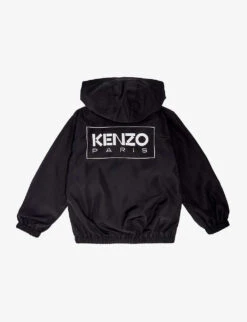 Kenzo Logo-print Long-sleeve Jersey Hoody 6-12 Years -Selfridges Store R04167584 BLACK ALT02