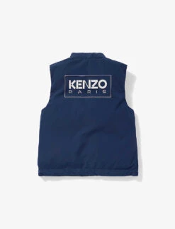 Kenzo Logo-print Funnel-neck Shell-down Gilet 4-12 Years 5 Kenzo Logo-print Funnel-neck Shell-down Gilet 4-12 Years -Selfridges Store R04167585 NAVY ALT02