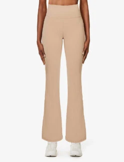 Vuori Studio Flare Exposed-seam Flared-leg Regular-fit Leggings -Selfridges Store R04167662 COCONUT ALT02