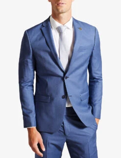 Ted Baker Camdejs Slim-fit Single-breasted Wool Suit Jacket -Selfridges Store R04168279 BLUE ALT02