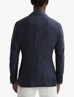 Reiss Admire Double-breasted Textured Stretch Wool-blend Blazer -Selfridges Store R04168846 AIRFORCEBLUE ALT03
