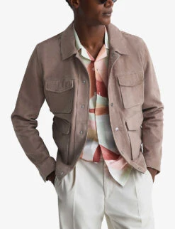 Reiss Ballina Patch-pocket Suede Jacket -Selfridges Store R04168849 TAUPE ALT02