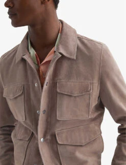 Reiss Ballina Patch-pocket Suede Jacket -Selfridges Store R04168849 TAUPE ALT04