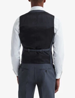 Reiss Fine Darted Slim-fit Wool Waistcoat -Selfridges Store R04168883 AIRFORCEBLUE ALT03