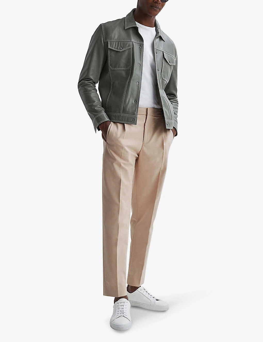 Reiss Hove Elasticated-waist Straight-leg Cotton-blend Trousers 2 Reiss Hove Elasticated-waist Straight-leg Cotton-blend Trousers - Image 2