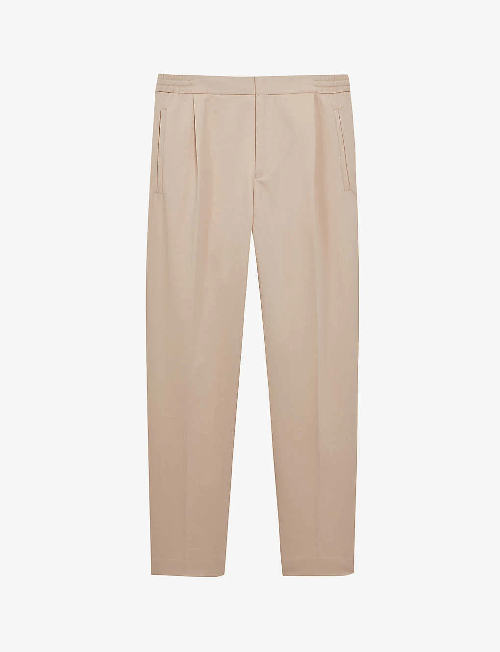 Reiss Hove Elasticated-waist Straight-leg Cotton-blend Trousers 1 Reiss Hove Elasticated-waist Straight-leg Cotton-blend Trousers