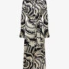 Reiss Tilly Graphic-print Long-sleeve Woven Midi Dress