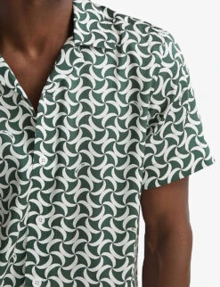 Reiss X Ché Raith Abstract-print Regular-fit Woven Shirt -Selfridges Store R04169106 GREENWHITE ALT04