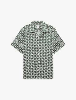 Reiss X Ché Raith Abstract-print Regular-fit Woven Shirt