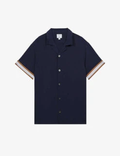 Reiss Valbonne Cuban-collar Short-sleeve Woven Shirt