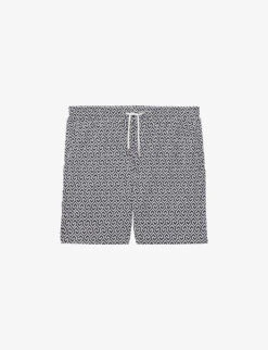 Reiss Jenkin Abstract-print Elasticated-waist Stretch-woven Shorts