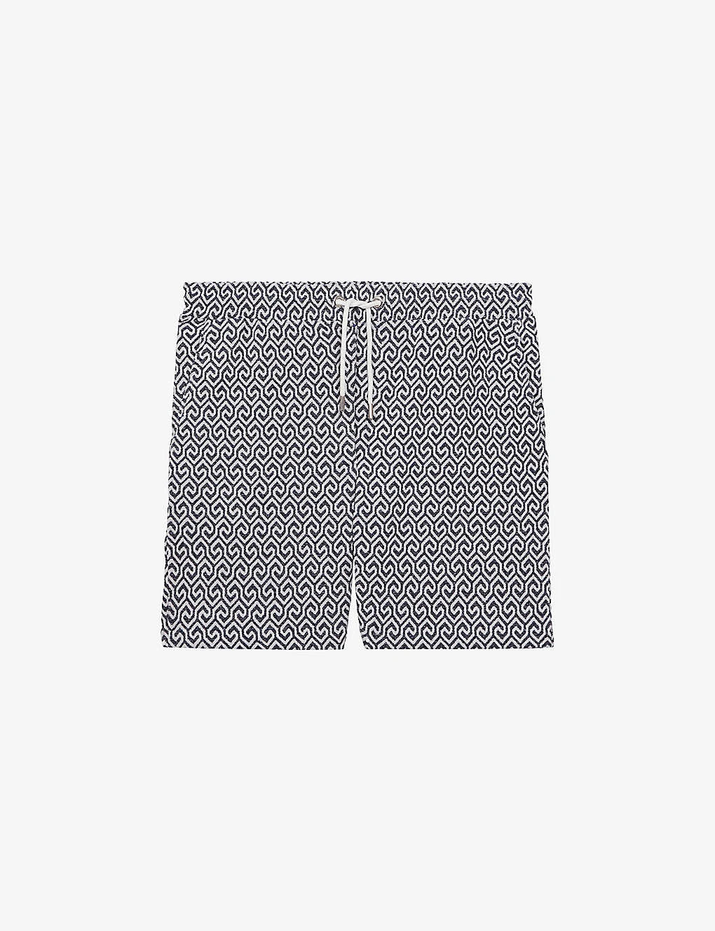 Reiss Jenkin Abstract-print Elasticated-waist Stretch-woven Shorts 1 Reiss Jenkin Abstract-print Elasticated-waist Stretch-woven Shorts