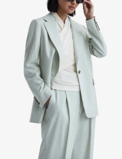 Reiss Eli Stretch-woven Wrap Top -Selfridges Store R04169178 CREAM ALT04