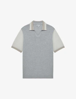 Reiss Kingsford Striped Woven-blend T-shirt