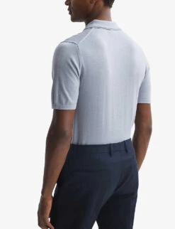 Reiss Maxwell Half-zip Merino-wool Polo Top -Selfridges Store R04169220 PORCELAINBLUE ALT03