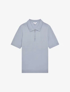 Reiss Maxwell Half-zip Merino-wool Polo Top