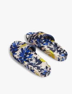 Ted Baker Anniti Floral-print Satin Sliders -Selfridges Store R04169628 NAVY ALT03
