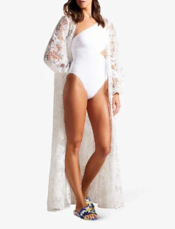 Ted Baker Anniti Floral-print Satin Sliders -Selfridges Store R04169628 NAVY ALT04