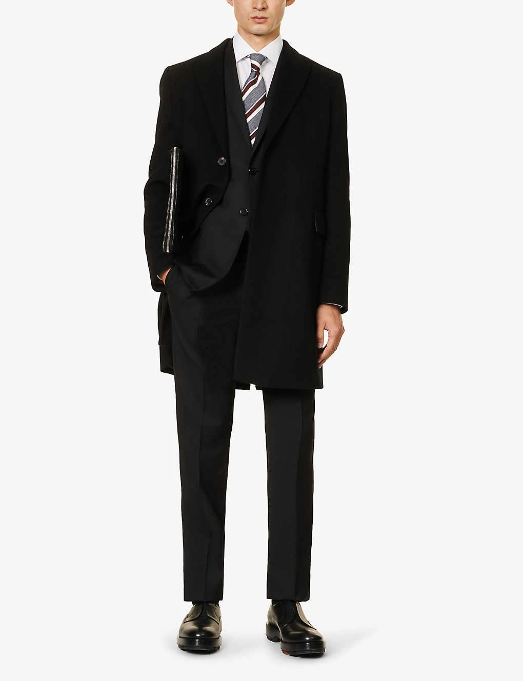 CORNELIANI Brand-patch Curved-hem Regular-fit Cotton-poplin Shirt 2 CORNELIANI Brand-patch Curved-hem Regular-fit Cotton-poplin Shirt - Image 2