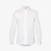 CORNELIANI Brand-patch Curved-hem Regular-fit Cotton-poplin Shirt