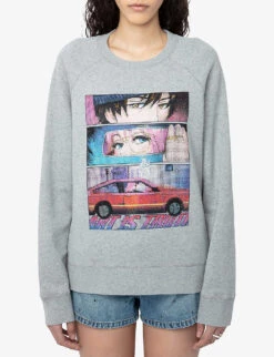 Zadig & Voltaire Upper Moon Graphic-print Cotton-blend Jumper -Selfridges Store R04171161 GRISCHINE ALT02