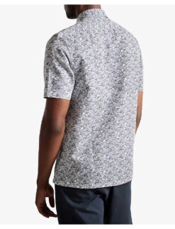 Ted Baker Laghy Short-sleeve Regular-fit Woven-blend Shirt -Selfridges Store R04172737 LTBLUE ALT03
