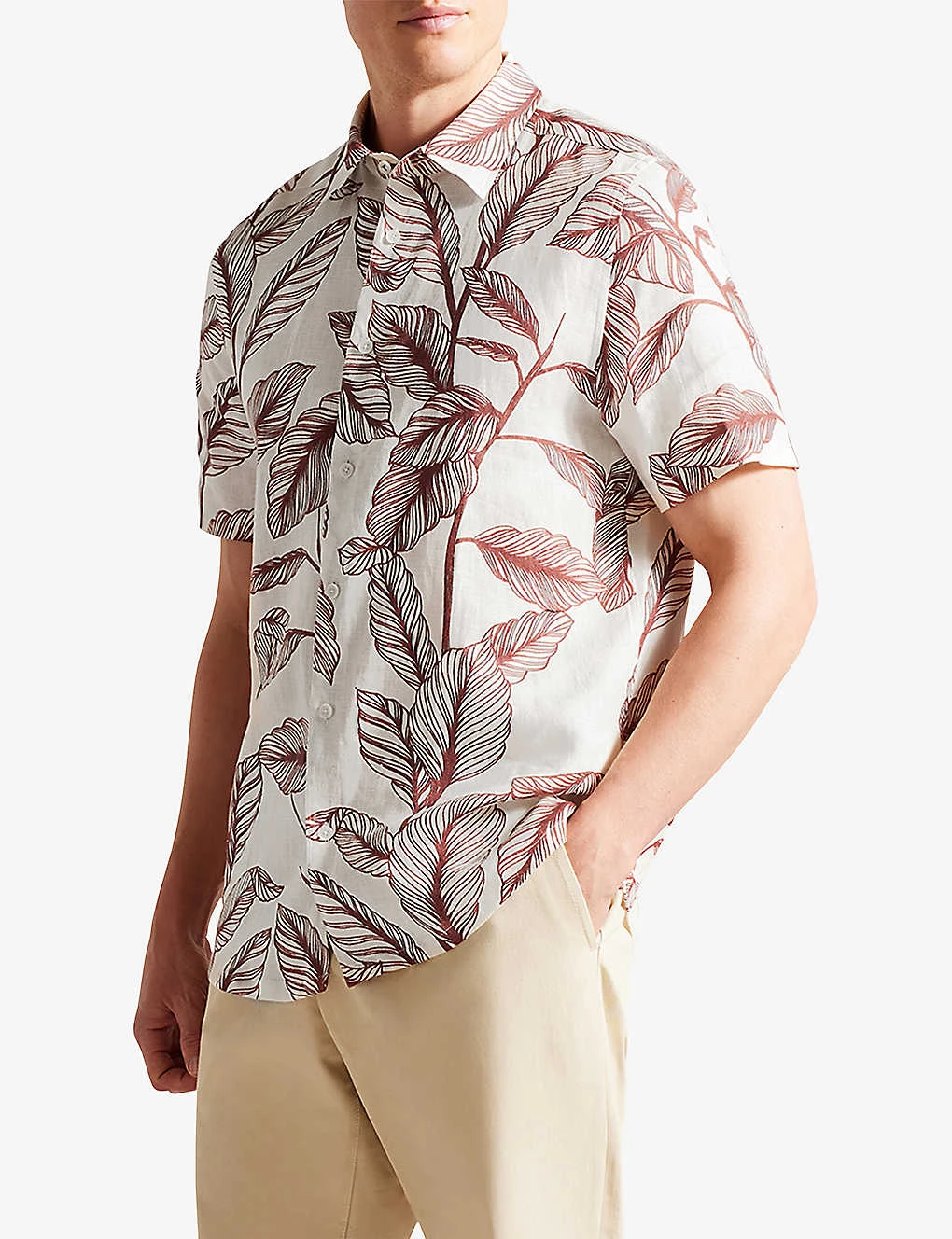 Ted Baker Tagus Short-sleeve Regular-fit Linen Shirt 3 Ted Baker Tagus Short-sleeve Regular-fit Linen Shirt - Image 3