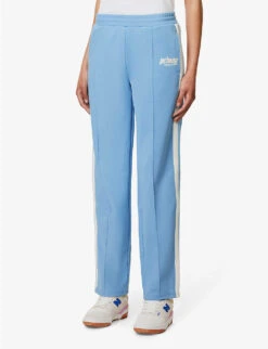 Sporty & Rich X Prince Contrast-stripe Cotton-blend Jogging Bottoms -Selfridges Store R04173081 BLUEWHITE ALT02