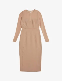 Ted Baker Ivylou Mesh-panelled Stretch-woven Midi Dress