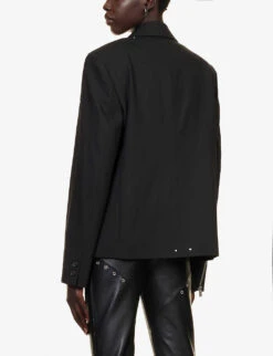 Lucent Zip-detail Recycled Polyester-blend Blazer -Selfridges Store R04174795 BLACK ALT03