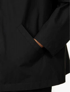 Jil Sander Brand-typography Slip-pocket Relaxed-fit Cotton Jacket 9 Jil Sander Brand-typography Slip-pocket Relaxed-fit Cotton Jacket -Selfridges Store R04179483 BLACK ALT04