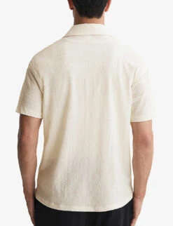Reiss Darcy Textured Stretch-woven Shirt -Selfridges Store R04180984 ECRU ALT03