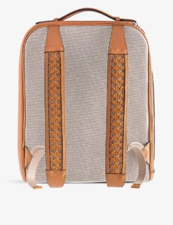 Cristallo Maxi Canvas And Leather Backpack 38cm 7 Cristallo Maxi Canvas And Leather Backpack 38cm -Selfridges Store R04181554 WALNUT ALT03