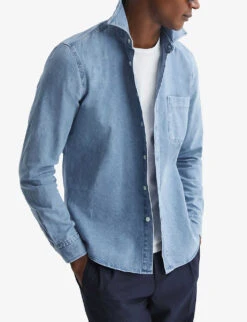 Reiss Pellow Slim-fit Denim Shirt 6 Reiss Pellow Slim-fit Denim Shirt -Selfridges Store R04181661 DENIMBLUE ALT02
