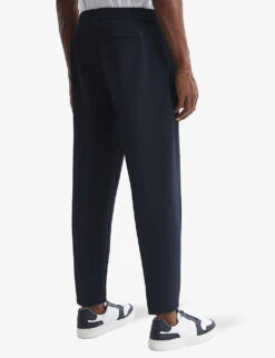 Reiss Heron Slim-fit Tapered-leg Stretch-woven Trousers -Selfridges Store R04181670 NAVY ALT03
