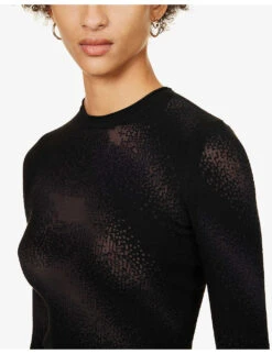 Dion Lee High-neck Semi-sheer Knitted Top -Selfridges Store R04181834 BLACK ALT04