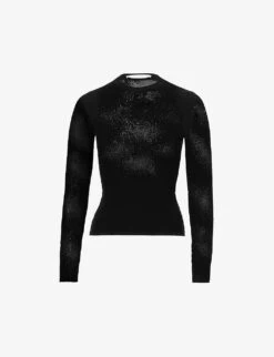 Dion Lee High-neck Semi-sheer Knitted Top