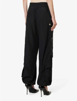 Dion Lee Pocket-embellished Straight-leg Mid-rise Recycled-polyester Trousers -Selfridges Store R04181837 BLACK ALT03