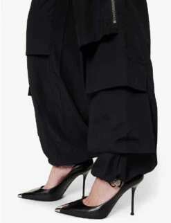 Dion Lee Pocket-embellished Straight-leg Mid-rise Recycled-polyester Trousers -Selfridges Store R04181837 BLACK ALT04