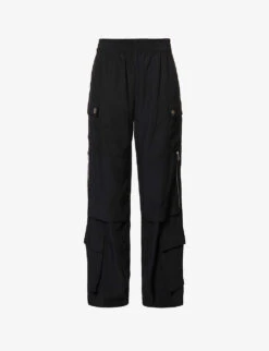 Dion Lee Pocket-embellished Straight-leg Mid-rise Recycled-polyester Trousers